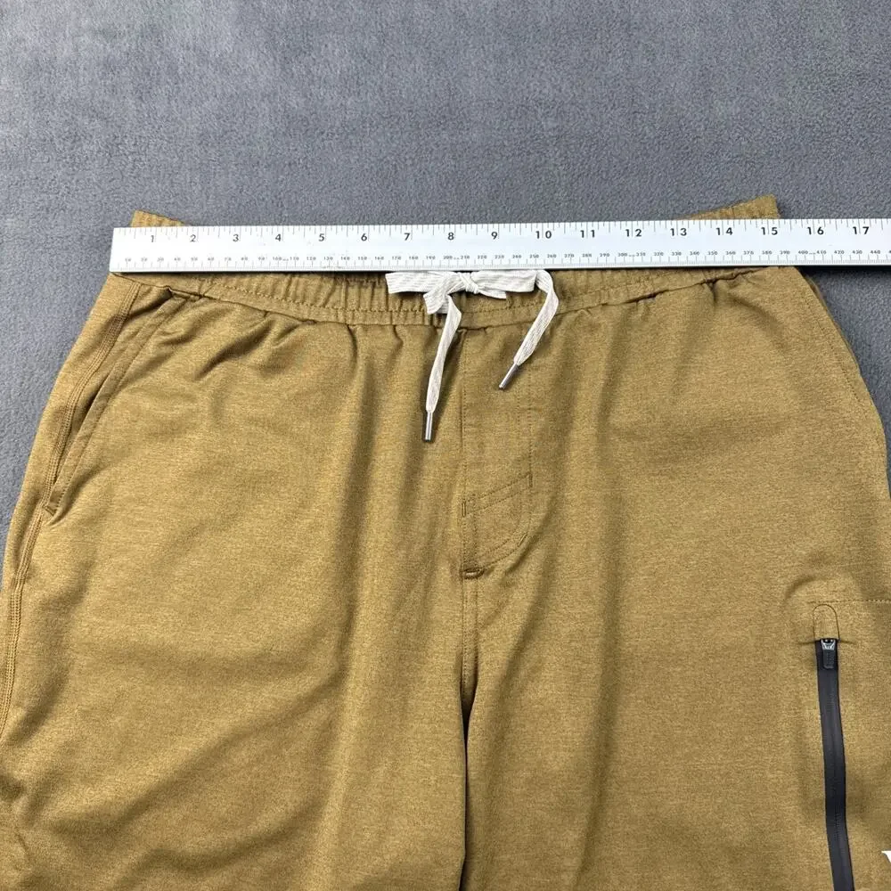 Vuori Shorts Mens Médium Brown 7 Inch Athletic Drawstring Zip Pockets Style V381
